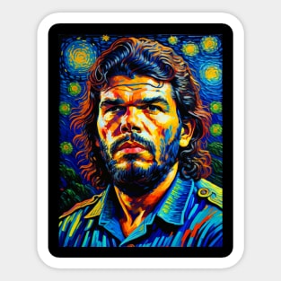 Ernest Che Guevara in starry night Sticker